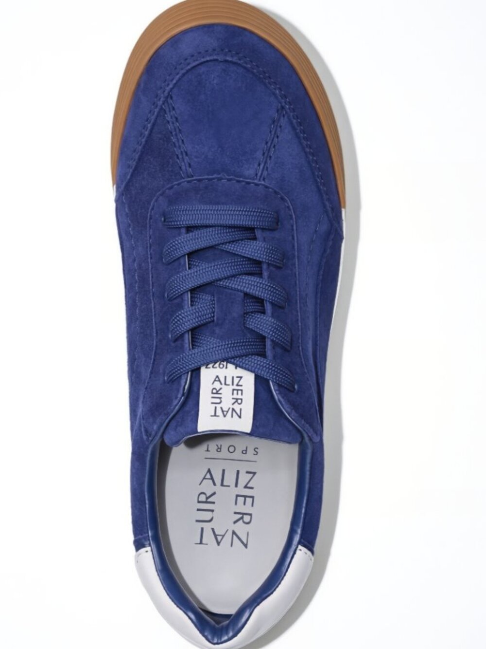 NIB NWT Naturalizer Cami Suede Lace-Up Sneaker in Future Dusk Blue, Size 6W